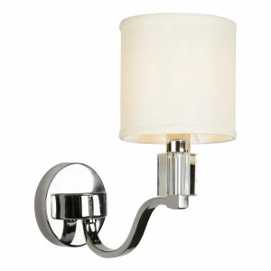 Бра с абажуром бежевое Miami W2337-1 Nic ILAMP MIAMI 00-3949118 Бежевый;серебро