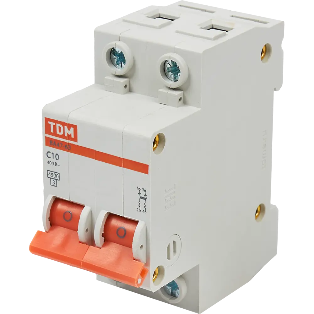 Автоматический выключатель TDM Electric ВА47-63 2P C10A 84399468 STLM-0049242