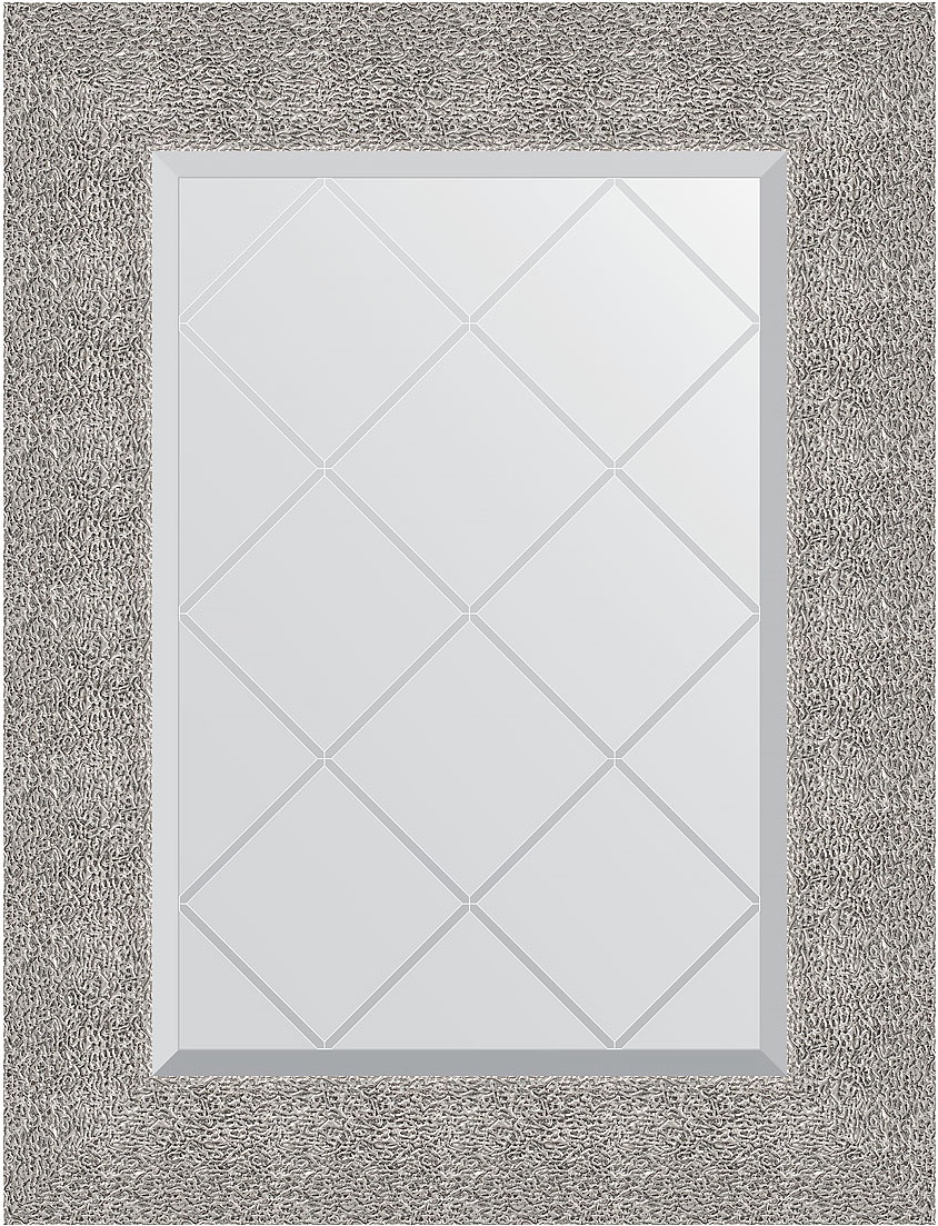 BY 4023 Зеркало с гравировкой в багетной раме - чеканка серебряная 90 mm EVOFORM Exclusive-G