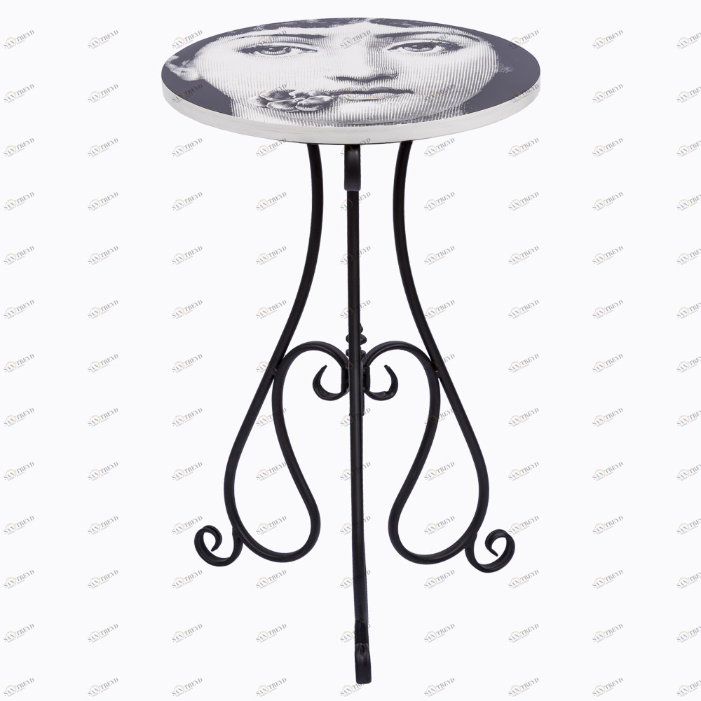 Кофейный столик круглый черно-белый с рисунком 50 см "Комплимент" Fornasetti BYOBJECT FORNASETTI 014303 Белый;черный Object Desire 