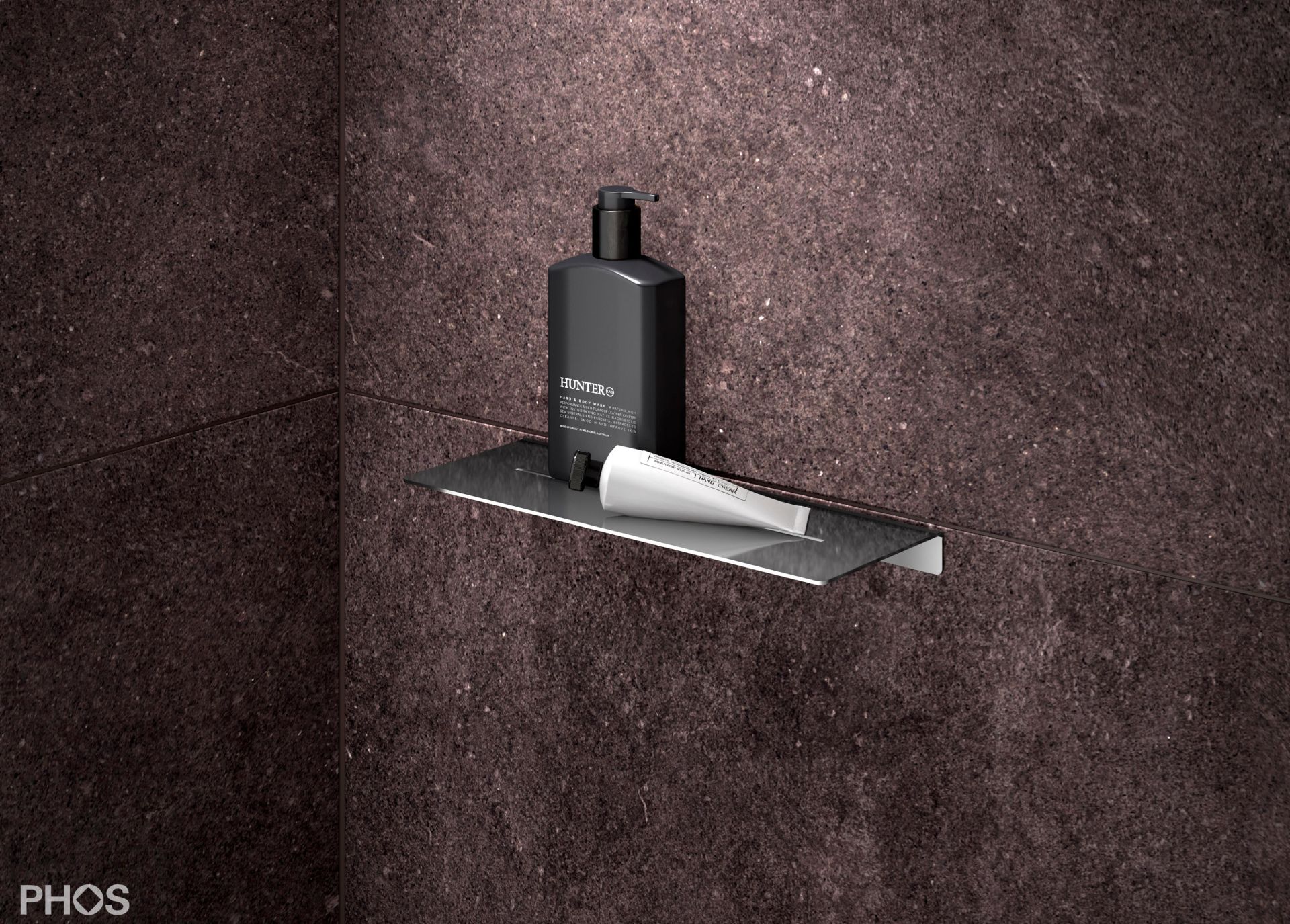 DA300PL Полка для душа с резьбой, длина 30 x глубина 12 см, полированная PHOS  - Вид №1