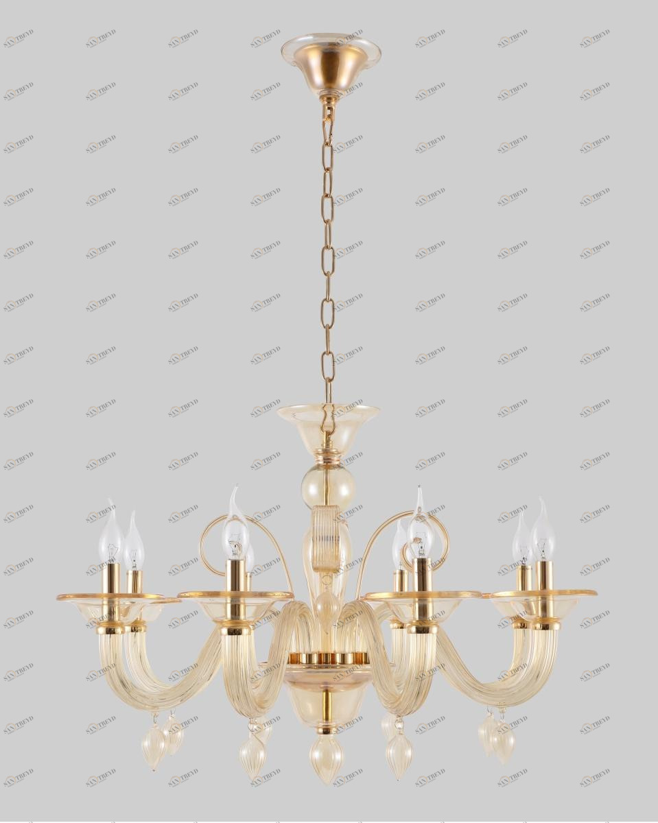 Подвесная люстра Crystal Lux Caetano SP-PL8 Amber CRYSTAL LUX ДИЗАЙНЕРСКИЕ, CAETANO 220560 Янтарный 