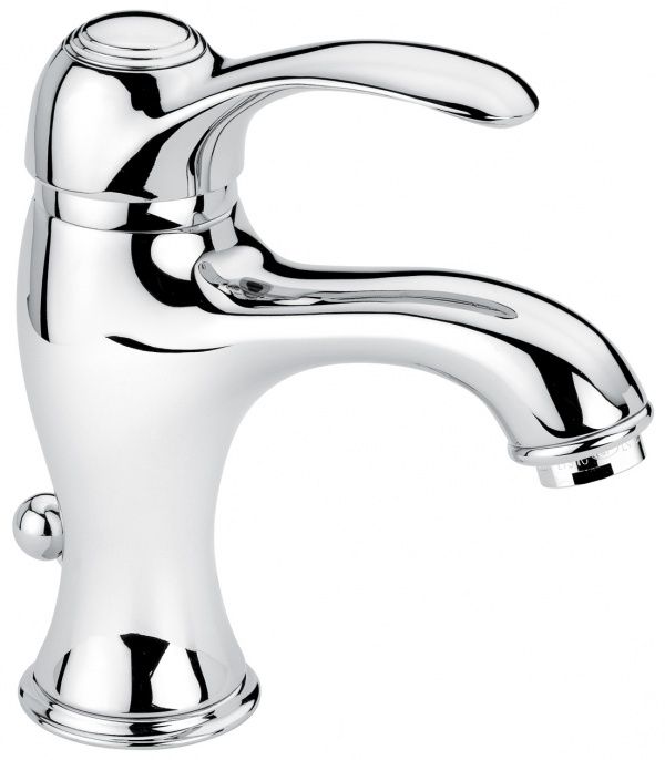 22003NC Смеситель Harmony с донным клапаном для раковины, цвет черный-хром EMMEVI