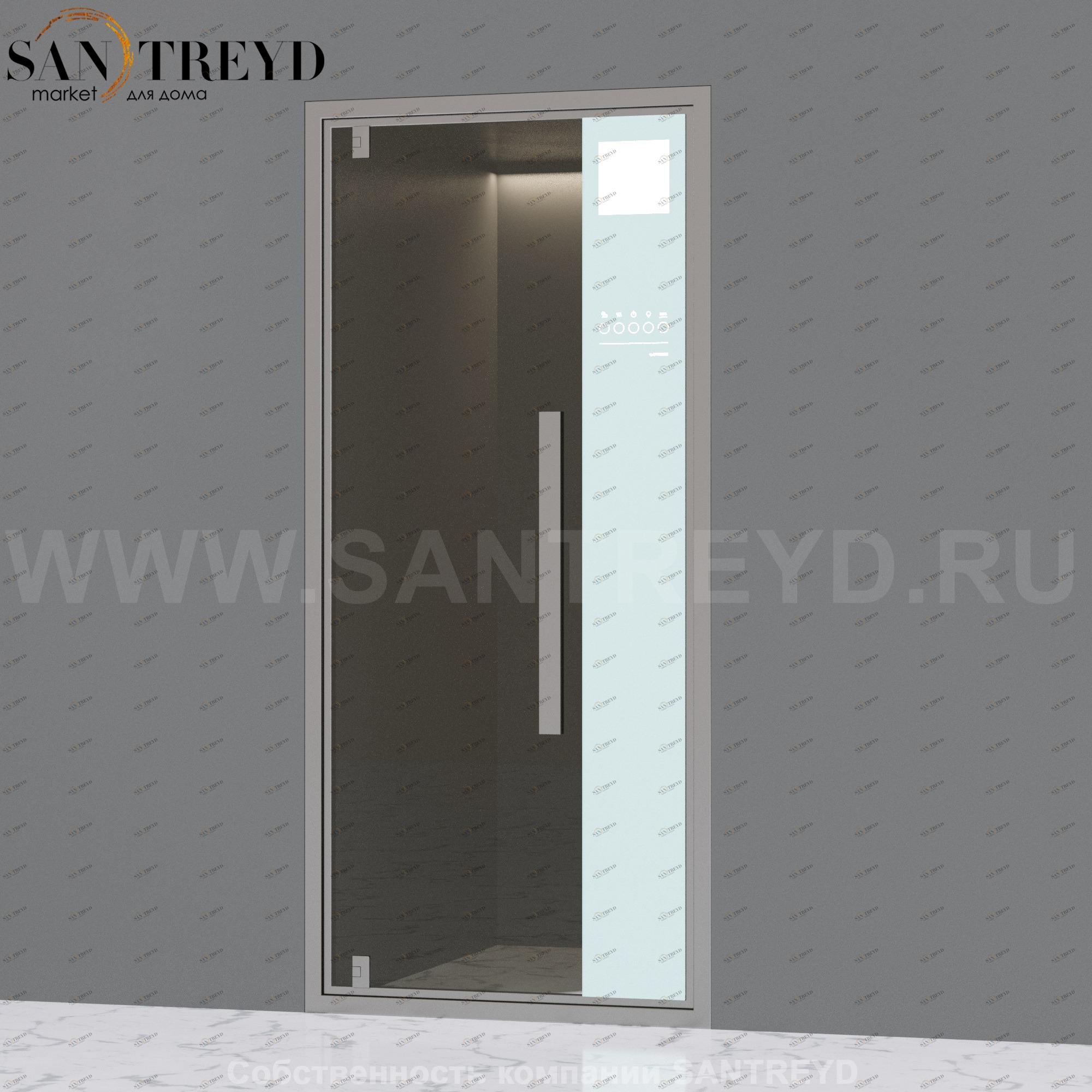 Effegibi OMNIASTEAM TOUCH Стеклянная левая дверь со встроенным парогенератором. Отделка: алюминий. Мощность: 4,5 кВт. Размер: длина 93 см, высота 202 см OT.88.45L OMNIA STEAM OT8845L