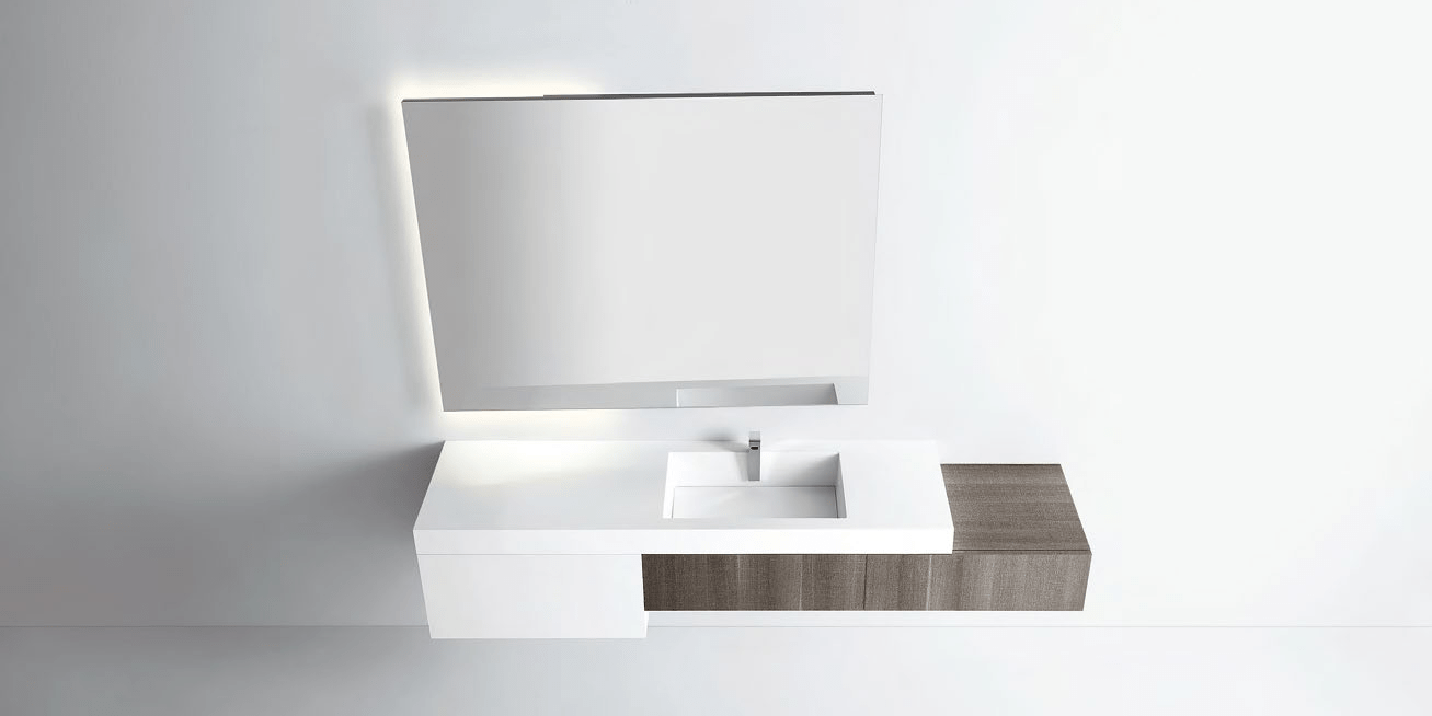 Комбинация ванной комнаты S109 в отделке Dip 58 Milltek/Bianco/Tranchè Argilla MILLDUE SINTESI SINTESI109 - Вид №1