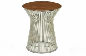 KNOLL Круглый сервировочный стол из стали и дерева Platner