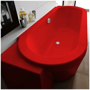 Ванна Gruppo treesse Playa V8181-DX-K красная овальная угловая пристенная правая