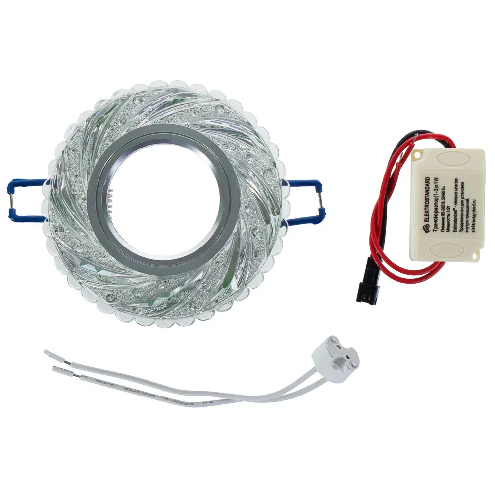 Спот точечный встраиваемый Elektrostandard "Whirl" с LED-подсветкой под отверстие 60 мм, 1 м², цвет прозрачный STLM-2031716 - Вид №2