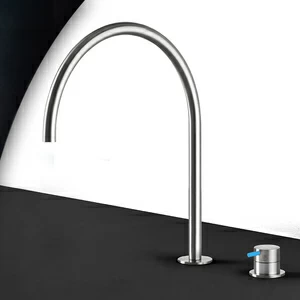 Смеситель для раковины сталь матовая с синей ручкой Toki Radomonte TKI33SCIL26