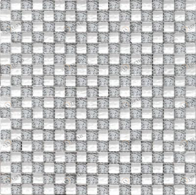 2032 мозаика шахматка мелаллик серебро-платина 300х300 чип 15х15 (0,09м) Роскошная мозаика 