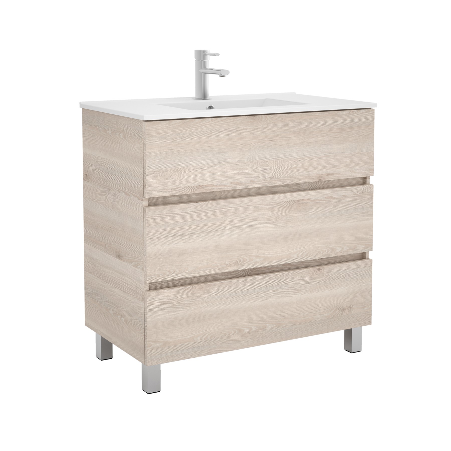 26570 SALGAR Мебель для умывальника FUSSION LINE 900 3 ящика NATURAL 897 x 868 x 450 мм Естественный - Вид №1