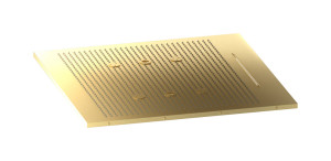 Полувстроенный верхний душ с режимами - дождь, водопад, распыление и хромотерапия WE ARE IB av630is Brushed Pale Gold Aqua