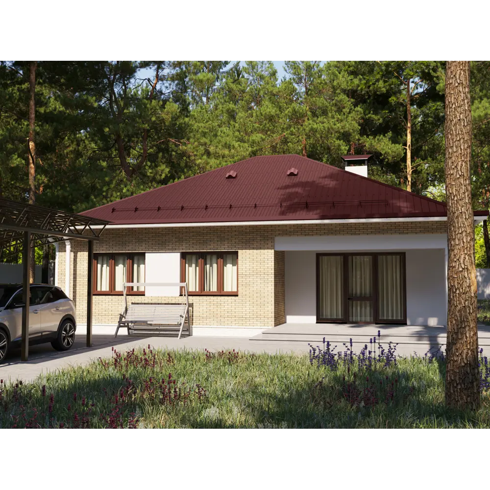 Профнастил С21R 0.45 мм 1051x2000 мм RAL 3005 вишня 84427741 STLM-2059918 Santreyd  - Вид №2