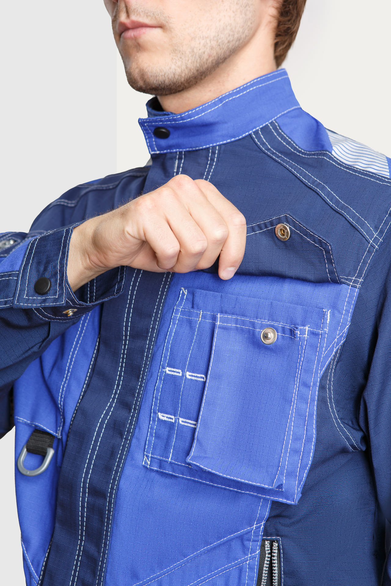 68808 Костюм "Прогресс" темно-синий с васильком  Летняя спецодежда  размер 52-54/170-176  - Вид №11