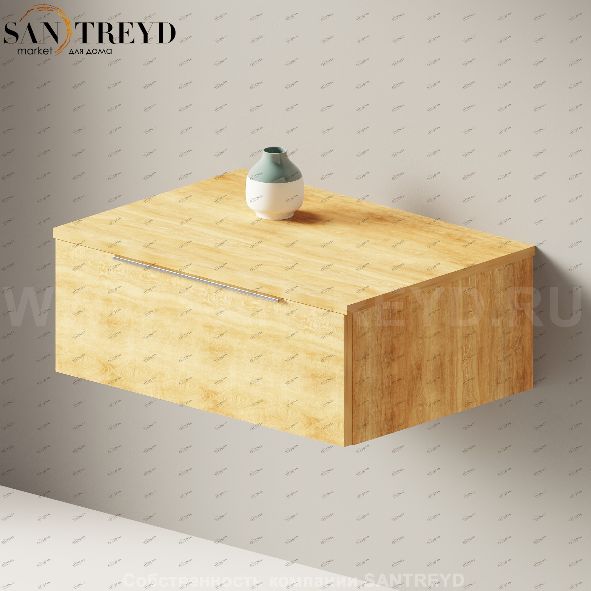 Flaminia BOX Настенная тумба 70 см с 1 ящиком BX297.WQ Ceramica Flaminia BX297WQ