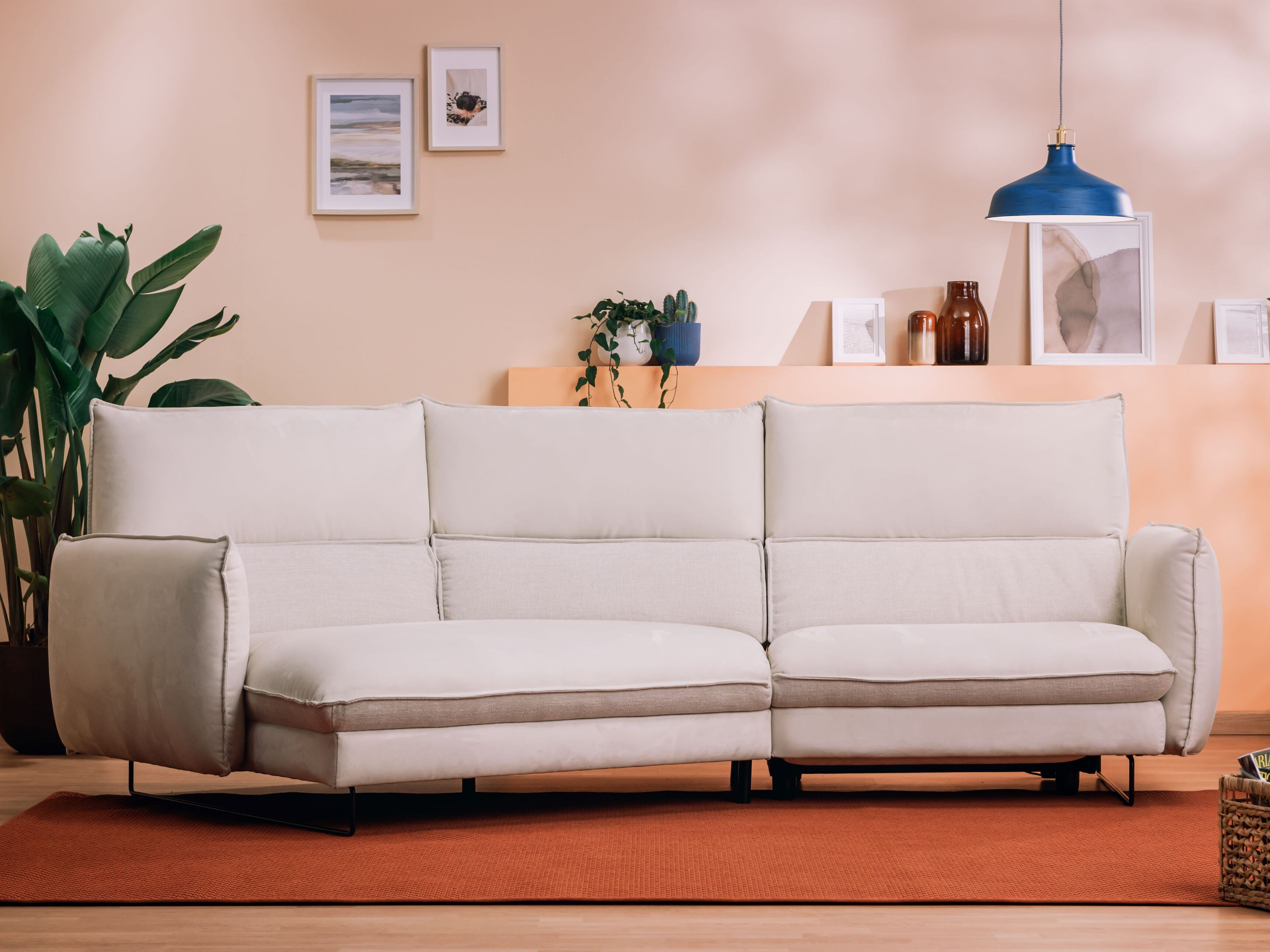 Тканевый угловой диван с электроприводом Divani.Store MONAMOUR ARCH-00095684