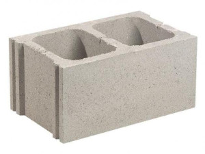 Однокамерный бетонный вибро-сжатый блок для кладки