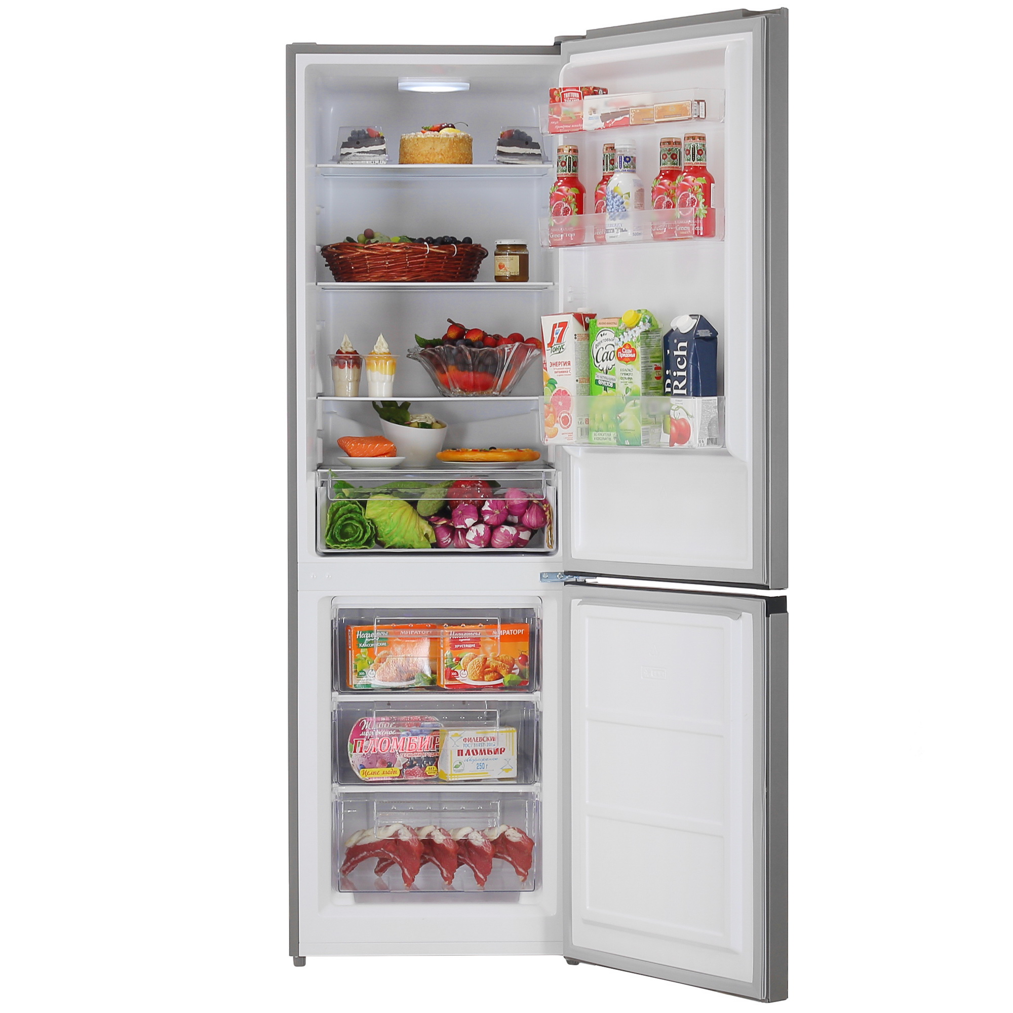 9089397 Холодильник с морозильником   DEXP B2-32AHA серебристый STDN-0035280 - Вид №5