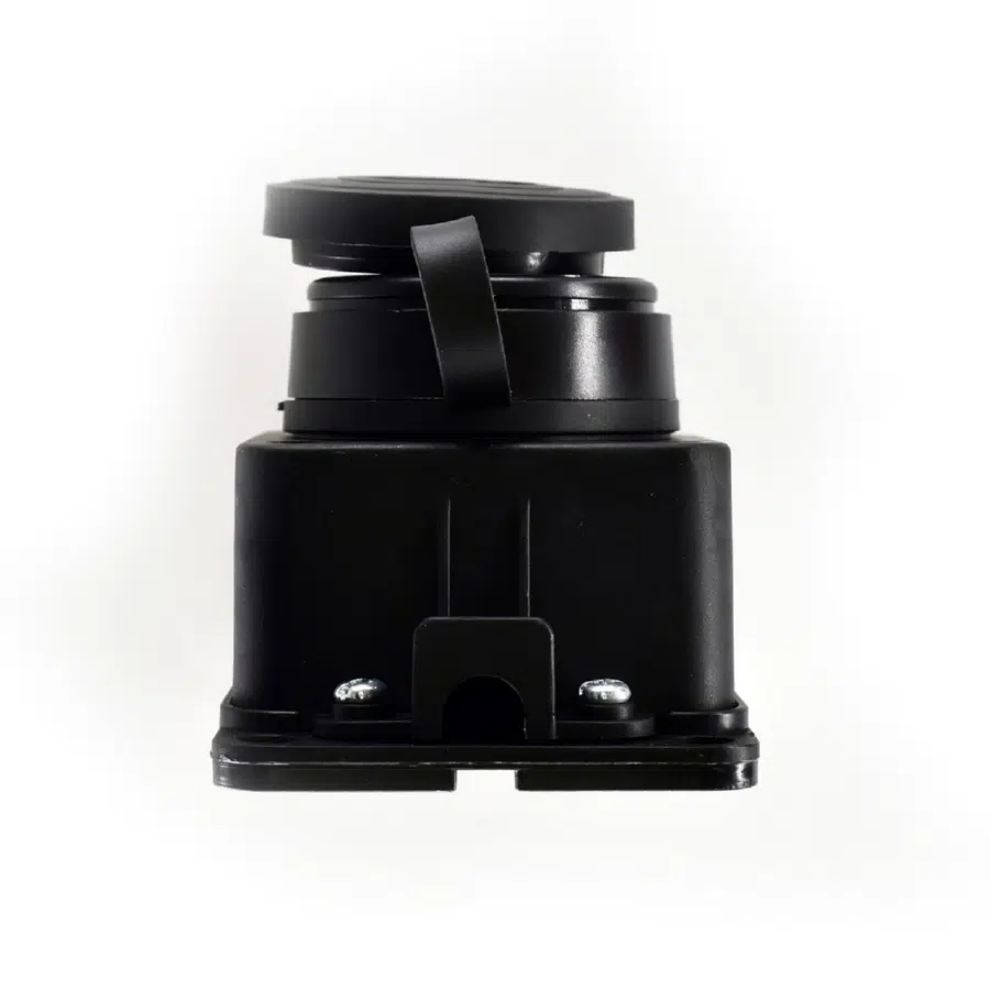 Розетка наружной уст. прямая с заглушкой 2Р+РЕ 1х16А 220-240V черный LEZARD 106-0400-0103 - Вид №12