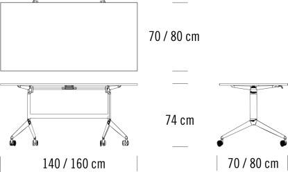 Thonet Прямоугольный складной стол на колесиках S 1185 sun-id-1415020 - Вид №1