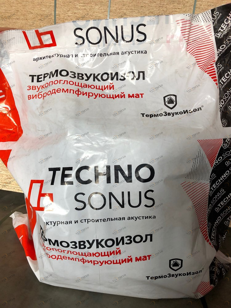 Материал звукоизоляционный ТермоЗвукоИзол Лайт 10мх1,5мх10мм TECHNO SONUS ТЗИ 14106