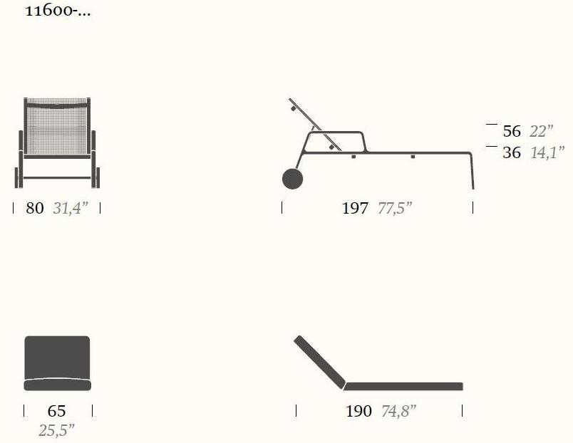 Kettal Садовый лежак из ткани Park life #11600 - Вид №4