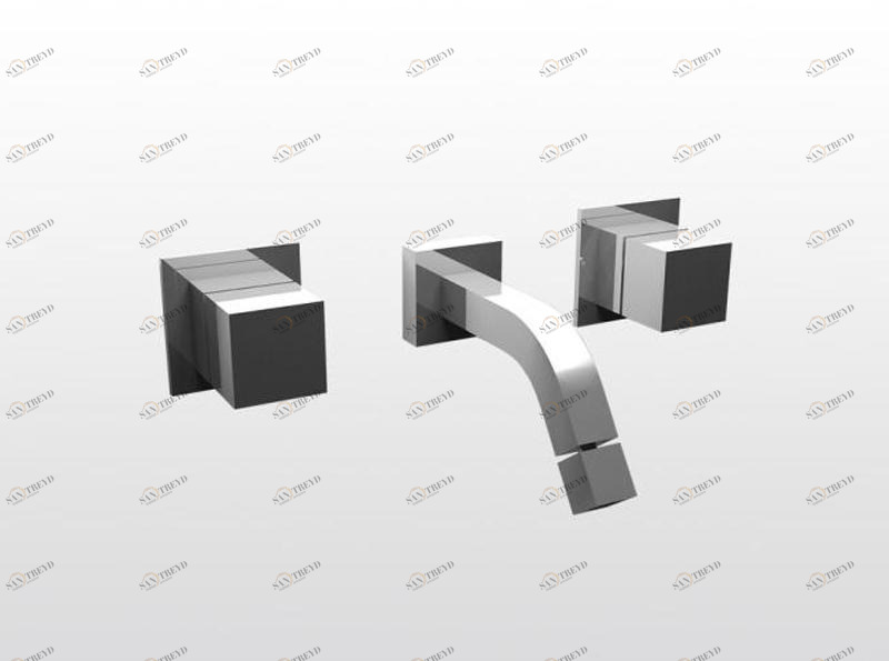 RUBINETTERIE STELLA Смеситель для умывальника настенный на 3 отверстия Bamboo quadro sun-id-1356593