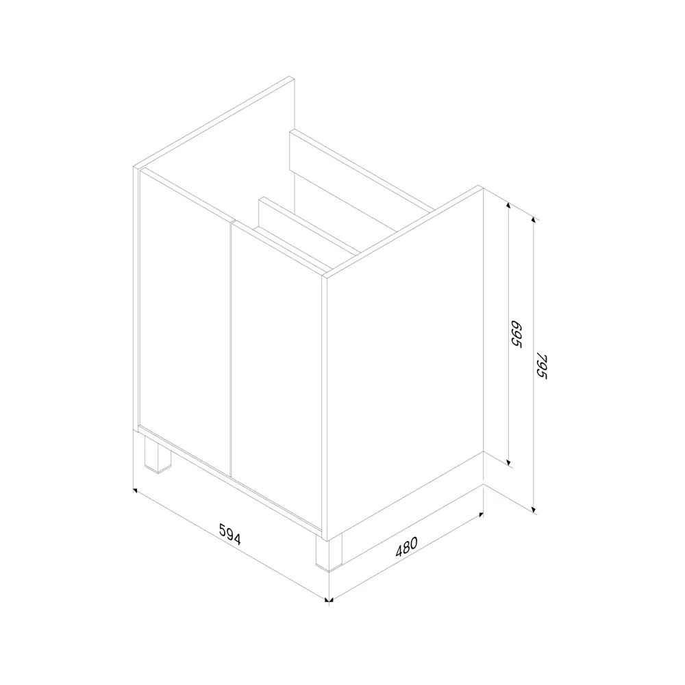 Тумба под раковину AM.PM Stern 60 см белая с декором под дерево 89430350 STLM-1577192 - Вид №5