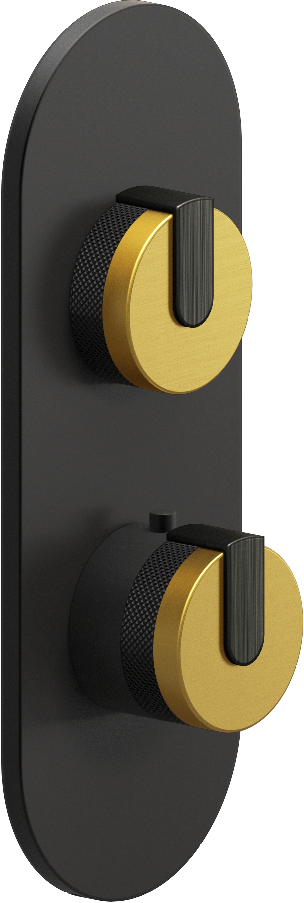 E-8026-R1BAUE0-L1BOX-MBK-T Планка M-Series с 2 ручками - Внешняя часть GRAFF MOD+