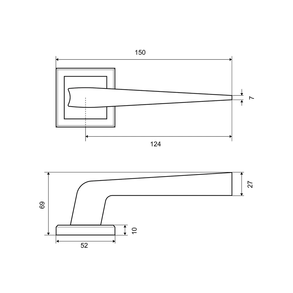 Дверные ручки Фабрика Замков A 210 PC, без запирания, комплект, цвет матовый хром STLM-2109787 - Вид №3