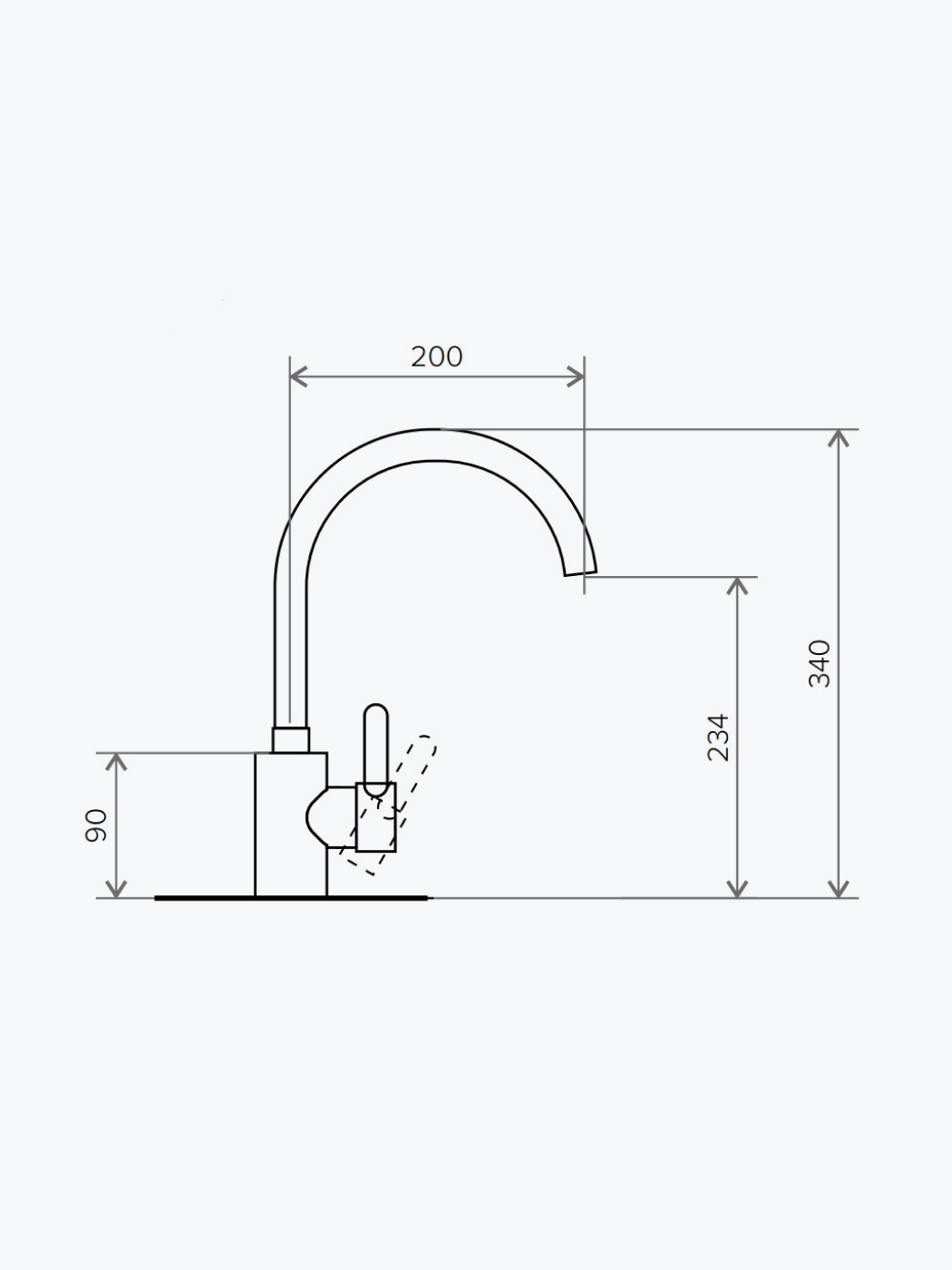 464100 Смеситель кухонный "Элара" в тон мойки Polygran  - Вид №1