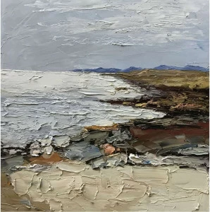 Картина на холсте 100х100 см "Прилив" EVENHOME КАРТИНЫ МАСЛОМ 129919 Бежевый;голубой;коричневый;разноцветный