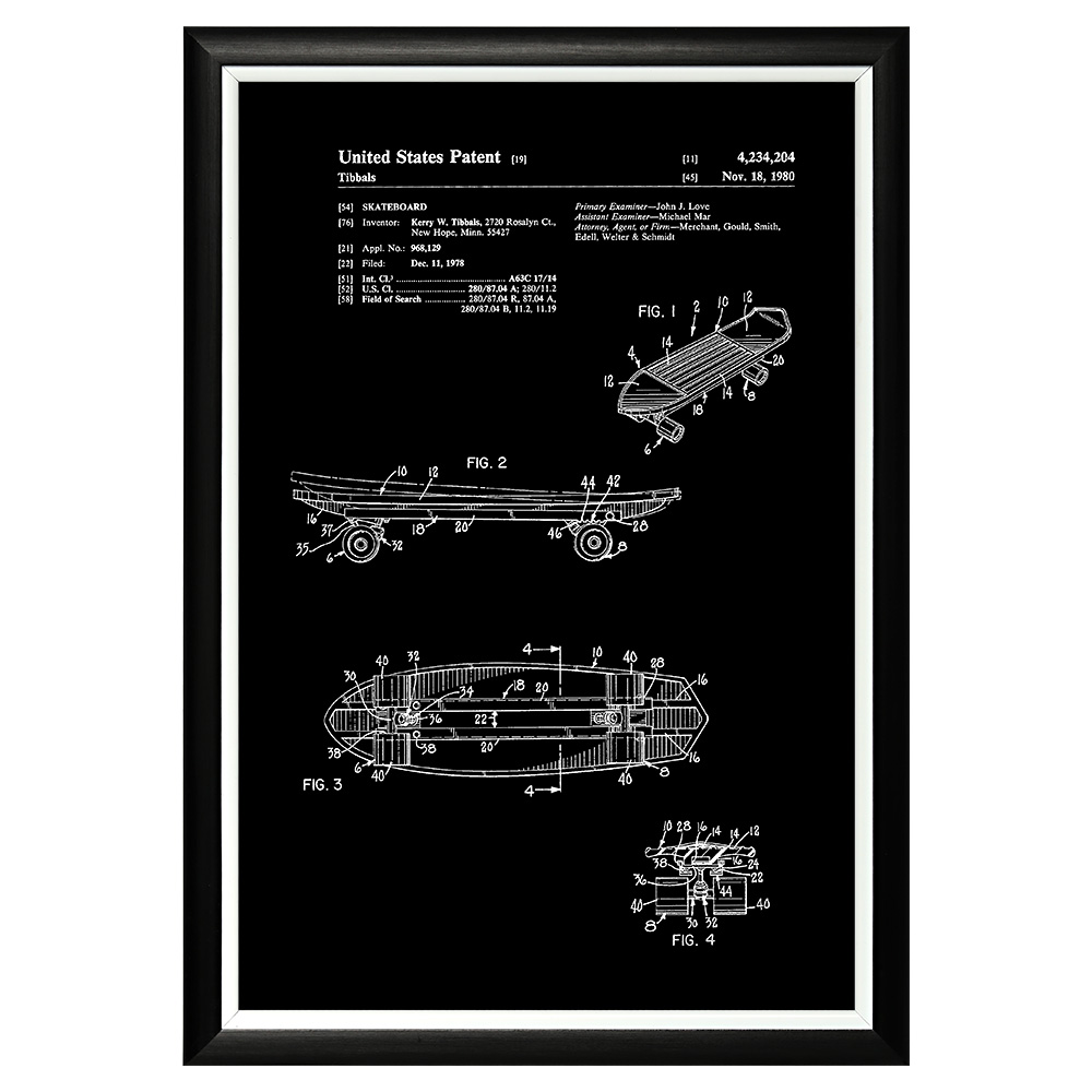 896519440_1818 Арт-постер «Патент на скейтборд, 1980» Object Desire 