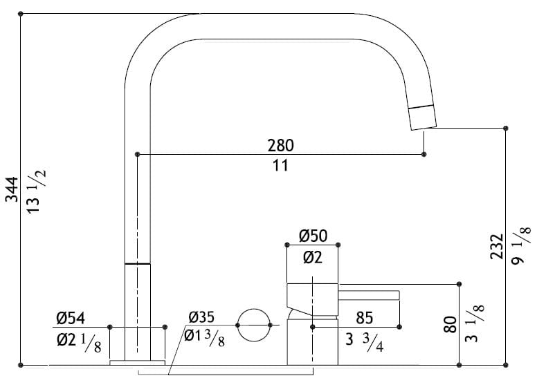 Смеситель для кухни из нержавеющей стали MGS F2 ARCH-00076481 - Вид №2