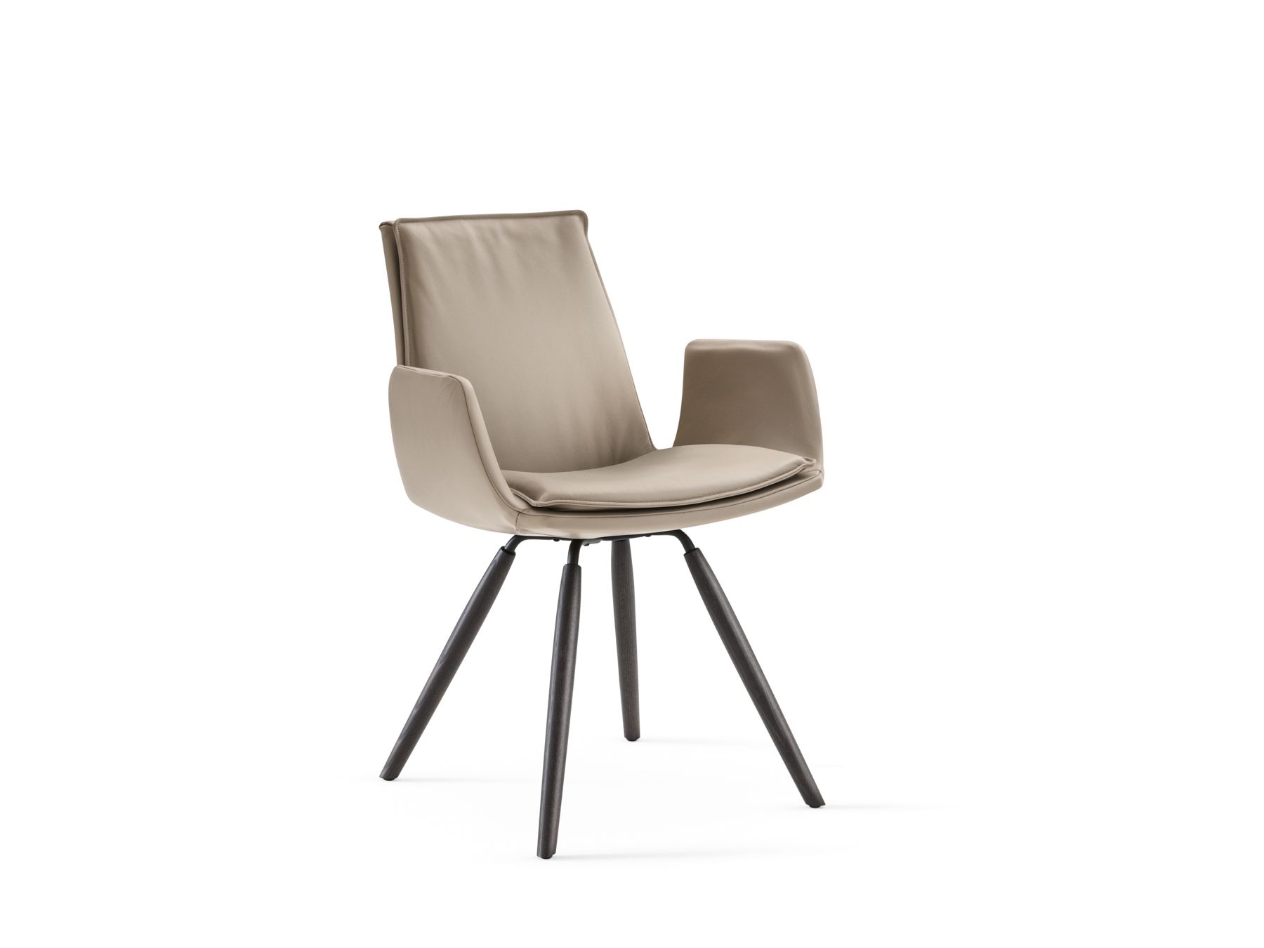 Кожаный мягкий стул с подлокотниками на насесте EFORMA Lara ARCH-00102774 - Вид №1