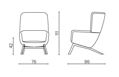 Тканевое кресло с подлокотниками с высокой спинкой True Design Arca ARCH-00046815 - Вид №10