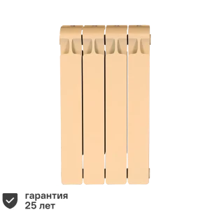 Радиатор секционный Rifar Monolit M50004RAL1015 500/100 4 секции боковое подключение биметалл бежевый 82560838 STLM-2097377