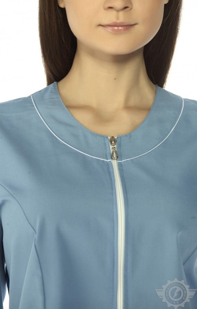 63696 Халат "Сервис-Люкс" темно-голубой  Медицинская одежда  размер 44/158-164 Спецодежда  - Вид №7