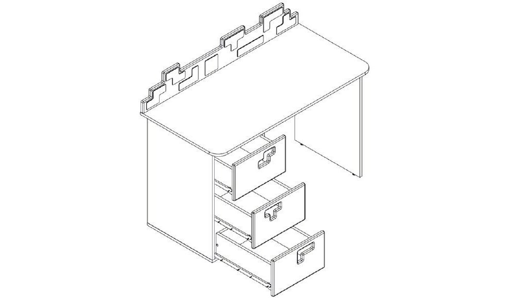 Детский письменный стол с ящиками левый "Продленка" МАНДАРИН ПРОДЛЕНКА 178743 Белый Santreyd  - Вид №7