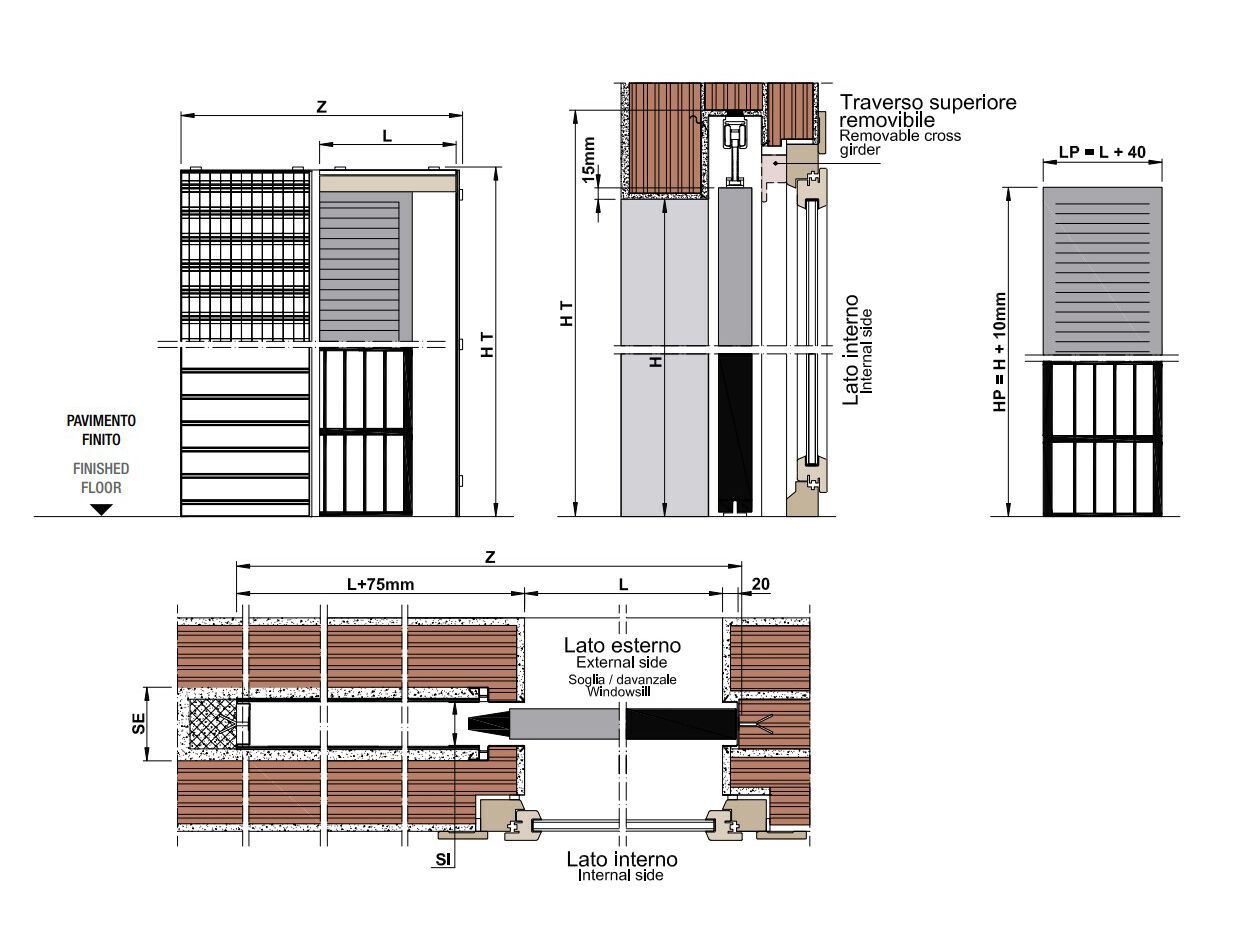 Подрамник с одной створкой для перил и жалюзи PROTEK® Outdoor ARCH-00136028 - Вид №2
