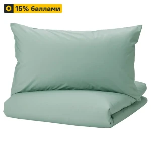 Наволочка INSPIRE из сатина 70x70 см в зелёном цвете 89337643