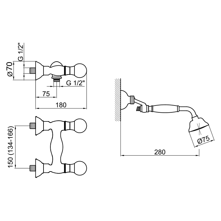 KA760101017 Смеситель для душа Webert Karenina  - Вид №1