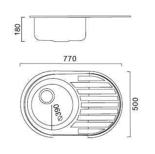 HB5077 Кухонная мойка , полированная сталь Haiba  - Вид №2