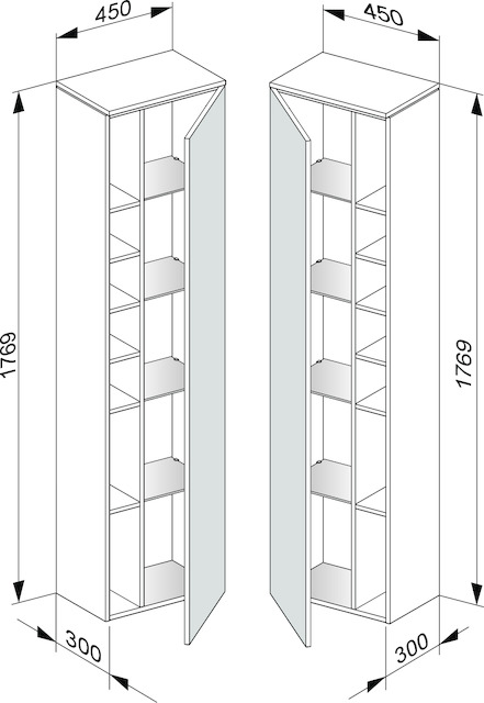 31735210001 Высокий шкаф-пенал KEUCO Edition 400 - Вид №3