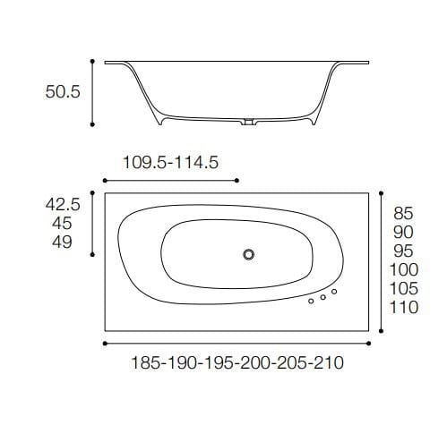 Встраиваемая прямоугольная ванна Cristalplant® Falper Vascamisura ARCH-00139795 - Вид №2