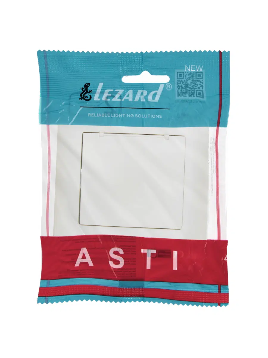 ASTI Розетка с/з с крышкой ПБТ жемчужно-белый перламутр LEZARD 7081-3030-123B