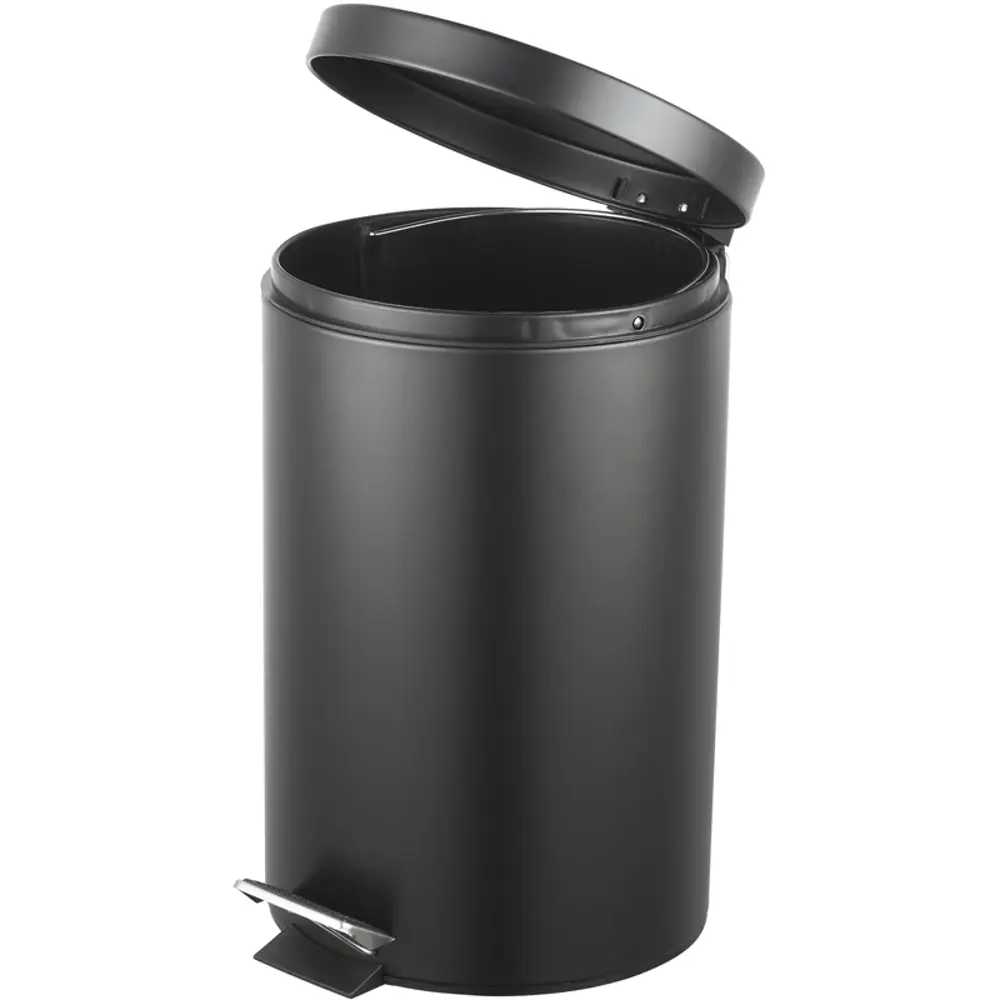 Бак для мусора в ванную комнату KONSENSA Терни 12 л сталь цвет черный STLM-2155300 - Вид №4