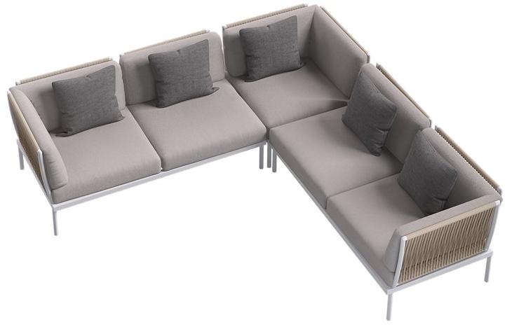 Atmosphera Угловое садовое кресло из ткани с подлокотниками Flash Fsh.pa - Вид №4