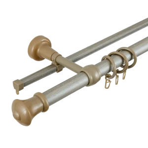 Карниз двухрядный Успех 240 см цвет морена