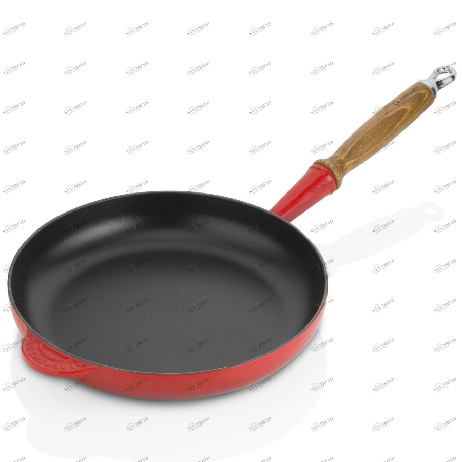 Сковорода чугунная Le Creuset с деревянной ручкой, Ø24 см, красная 20058240600460